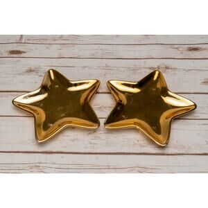 Two small stars - gold ceramic jewelry holders